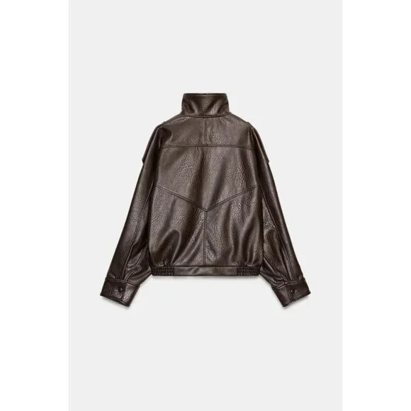 ZARA FAUX LEATHER JACKET - Picture 8 of 8